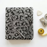 Black Abstract Chunky Knit, Viscose-Poly, 210 gsm