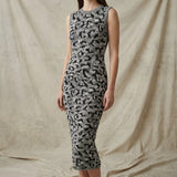 Black Abstract Chunky Knit, Viscose-Poly, 210 gsm