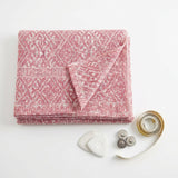 Red Geometric-Diamond Jersey Knit, Poly-Cotton