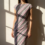 Pink Stripes Jersey Knit, Viscose-Spandex