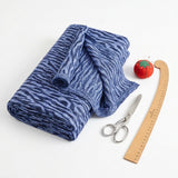 Jacquard Viscose Polyester Chunky Knit Fabric, 308 gsm, 100 cm — Navy