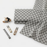 Jacquard 100% Polyester Chunky Knit Fabric, 170 gsm, 154 cm — Grey