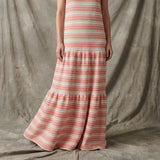 White Horizontal-Stripe Chunky Knit, Metallic
