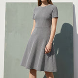 Black Geometric Interlock Knit, Poly-Cotton, 222 gsm