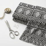 Black Geometric Jacquard, Polyester, 246 gsm