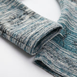 Dark Blue Abstract Chunky Knit, Poly-Viscose