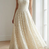 Cream Floral Lace, Nylon-Cotton, 153 gsm