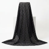 Black Geometric-Grid Mesh, Polyester