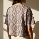 Pink Geometric Jersey Knit, Polyester