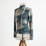 Blue Floral Jersey Knit, Polyester, 194 gsm