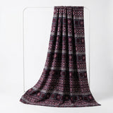 Dark Blue Floral Jacquard, Polyester, 386 gsm