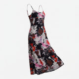 Black Abstract-Splatter Jersey Knit, Viscose-Nylon