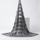Silver Horizontal-Stripe Mesh, Polyester
