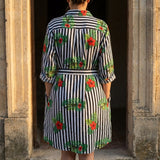 Red Tropical-Leaf Woven, Linen-Cotton