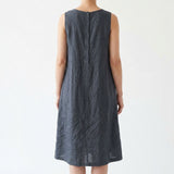 Dark Blue Marl Woven, Linen-Cotton