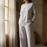Cotton Linen Stretch Twill Fabric, 205 gsm — Grey