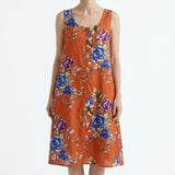 Blue Roses Linen-Look, Polyester
