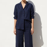 Deep Navy Linen-Look, Polyester