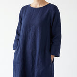 Dark Navy Linen-Look, Polyester