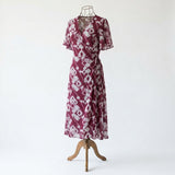 Burgundy Ikat Chiffon, Polyester