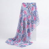 Pink Floral Chiffon, Polyester, 80 gsm