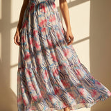 Pink Floral Chiffon, Polyester, 80 gsm