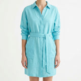 100% Polyester Linen-Look Fabric, 115 gsm, 147 cm — Blue, ref EF-8036