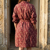 Beige Leaf Linen-Look, Polyester