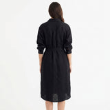 100% Polyester Linen-Look Fabric, 130 gsm, 150 cm — Black, ref EF-8046