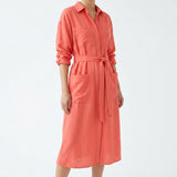 100% Polyester Linen-Look Fabric, 115 gsm, 145 cm — Red