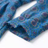 Blue Geometric-Medallion Chiffon, Polyester