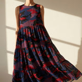 Dark Blue Camo Chiffon, Polyester
