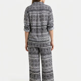 Black Horizontal-Band Linen-Look, Polyester
