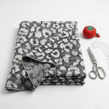 White Abstract Chunky Knit, Cotton-Poly, 220 gsm