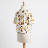 Orange Floral Jersey Knit, Polyester