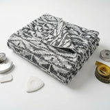 Black Abstract Chunky Knit, Cotton-Poly, 242 gsm