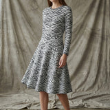 Black Abstract Chunky Knit, Cotton-Poly, 242 gsm
