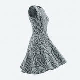 Black Abstract Chunky Knit, Polyester, 255 gsm