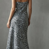 Black Abstract Chunky Knit, Polyester, 255 gsm