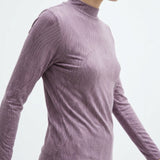 Dark Purple Wavy-Line Jersey Knit