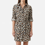 Black Leopard Linen-Look, Polyester, 140 gsm