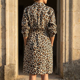 Black Leopard Linen-Look, Polyester, 140 gsm