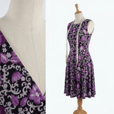 Purple Floral Mesh, Viscose
