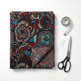 Red Paisley Jacquard, Polyester