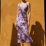 Purple Abstract Jersey Knit, Viscose-Nylon