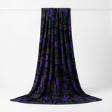 Purple Flowers Jersey Knit, Viscose