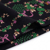 Green Floral Jersey Knit, Viscose