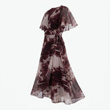 Dark Red Animal Print Chiffon, Polyester