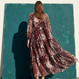Dark Red Animal Print Chiffon, Polyester