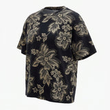 Black Floral Jersey Knit, Viscose